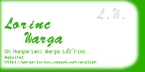 lorinc warga business card